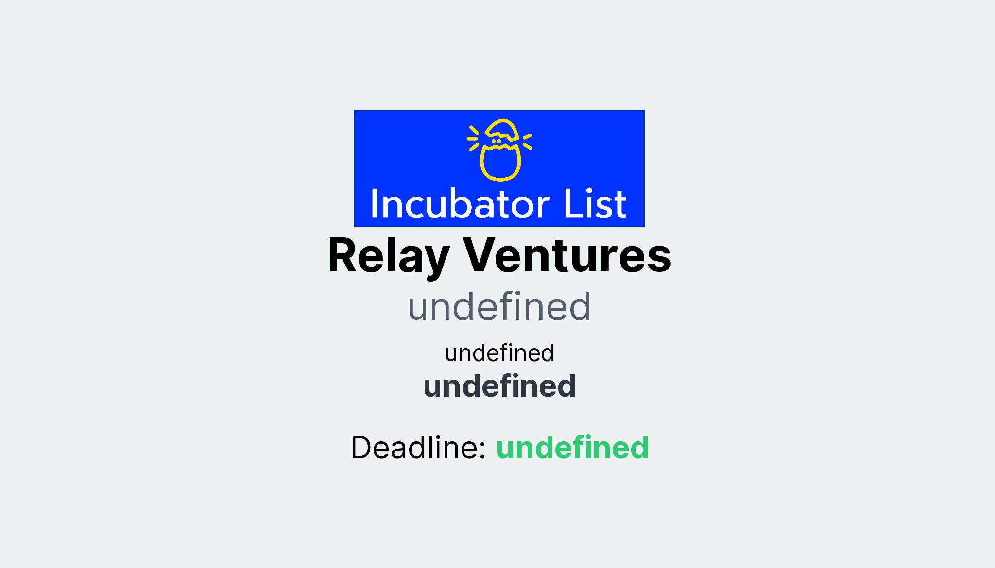 Relay Ventures Key Information